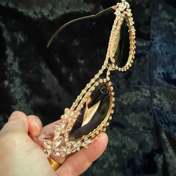 Tiffany Eyewear Sunglasses in Rose Gold-plated Metal with Mirrored Lenses NWT - Picture 3 of 15